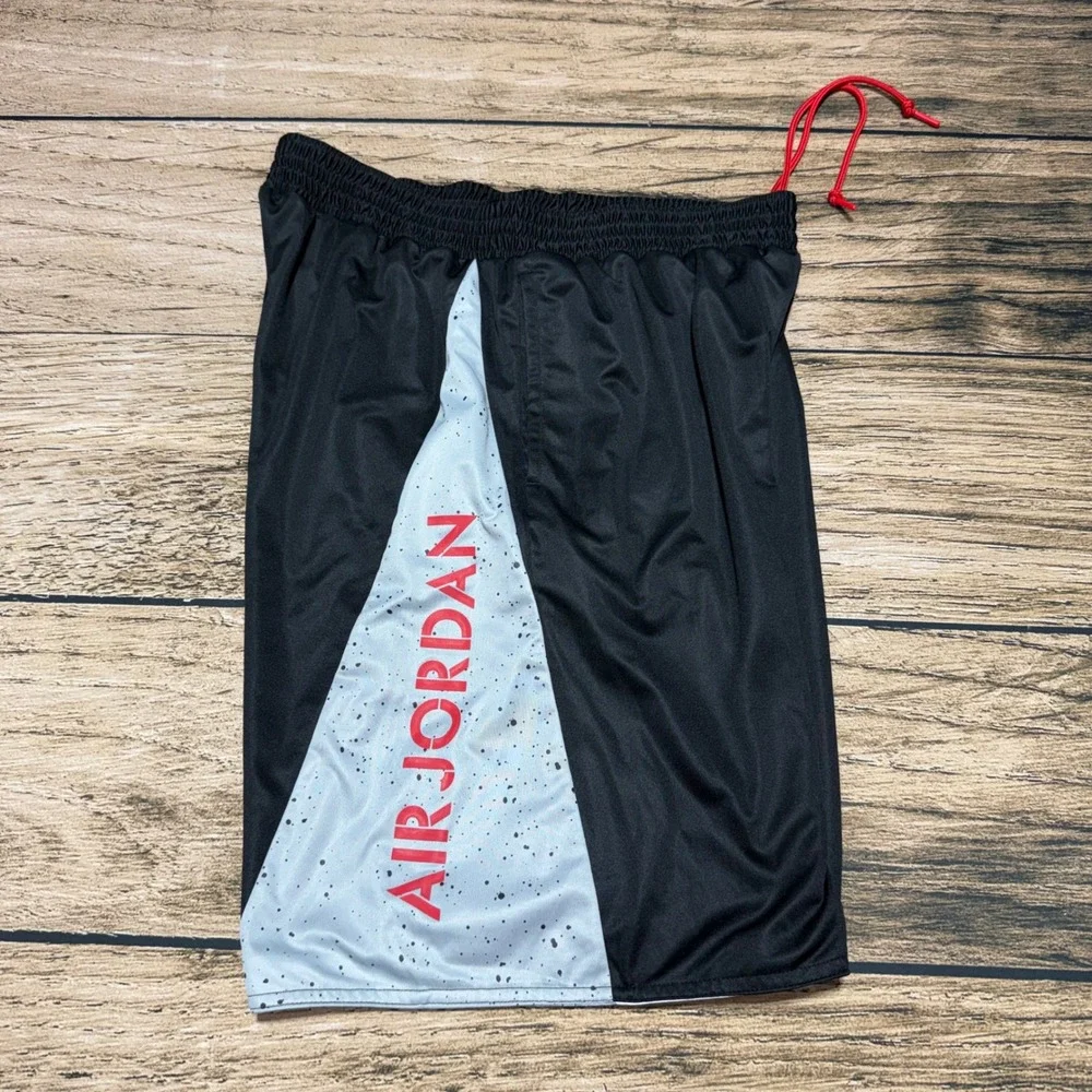 Jordan Basketball Shorts Mens XL Black Grey Red Speckle Jumpman AA2140-013